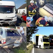 Jeden silně opilý cizinec narazil do kolony, druhý se převrátil do příkopu