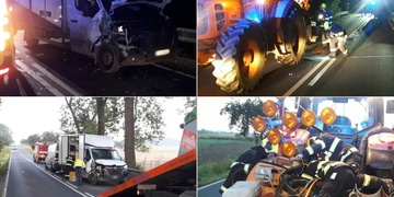 Řidič dodávky najel do traktoru