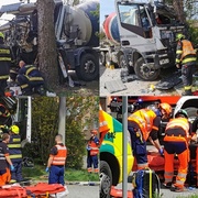 Řidiče z vraku domíchávače vyprošťovali více než půl hodiny