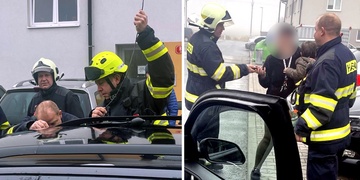 Dvouleté dítě se zamklo v nastartovaném autě