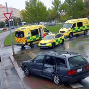 Střet auta s tramvají