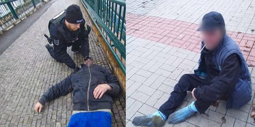 Těžká opilost, kolaps i muž bez bot