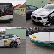 Řidička nabourala protijedoucí trolejbus