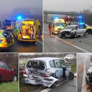 Dodávce došlo palivo a následoval souběh událostí, který skončil hromadnou dopravní nehodou
