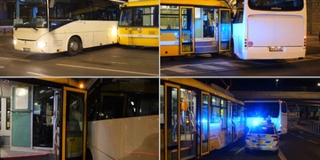Srážka tramvaje s autobusem