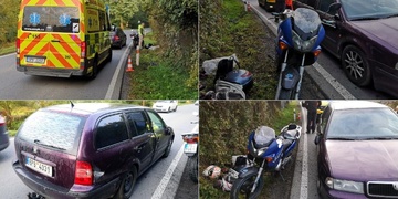 Ranní střet motorky s autem