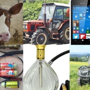 Traktor, čtyřkolka, mobily, tenisové rakety a míčky, ale i živá telátka