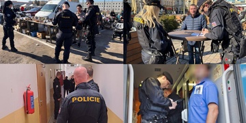 Cizinecká policie v poslední době provedla osm rozsáhlých razií