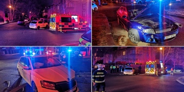Střet dvou aut v Plzni na Borech