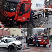 Střet osobního vozu s nákladním