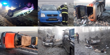 Šílené ráno - kluzké silnice si vybraly daň