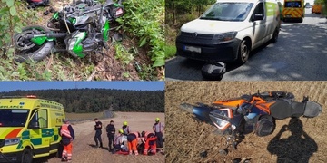 U dvou vážných nehod motorkářů zasahovaly všechny záchranné složky