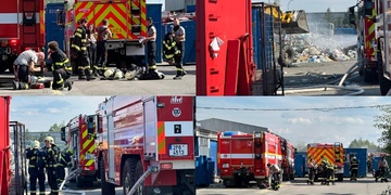 Požár plastového odpadu v areálu komunálních služeb v Plzni