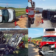 Řidič dodávky smetl auto silničářů