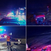 Po střetu se jedno z aut převrátilo na střechu