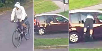 Cyklista s fialovým dámským kolem vykradl auto