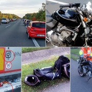Střet motorkáře s kamionem uzavřel dálnici D5