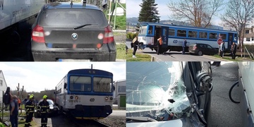 Střet auta s vlakem