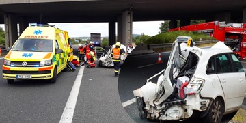 Kamion najel do kolony vozidel