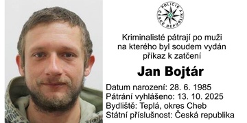 Jan Bojtár je v celostátním pátrání