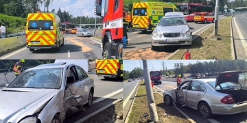 Nepozorná řidička vytlačila vůz ze silnice