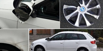 Řidička modrého Fiatu nabourala zaparkovaný vůz a ujela