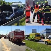 Hromadná dopravní nehoda u Makro, přivaděč do Plzně je zcela uzavřen