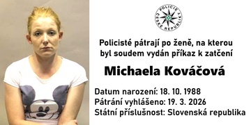 Michaela Kováčová je v celostátním pátrání