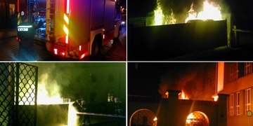 Požár na dvoře Františkánského kláštera