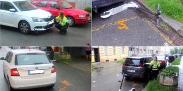 Jezdec na elektrokoloběžce letěl několik metrů