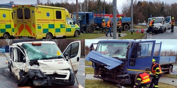 Střet dodávky s nákladním vozidlem, na místě několik zraněných