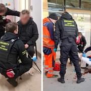Jeden muž při pádu ze schodů utrpěl zranění nohy, druhý hlavy