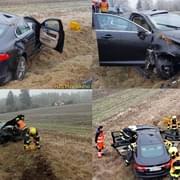 Mladý řidič nezvládl řízení a s vozem se převrátil do pole
