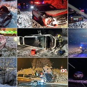 Převrácená auta, čelní střety i zraněné děti