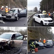 Hromadná dopravní nehoda uzavřela silnici