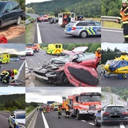 Hromadná dopravní nehoda, na místě musely přistát dva vrtulníky LZS