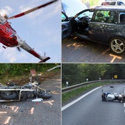 Dvě vážné nehody motorkářů