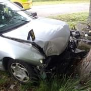 Paní se pokusila zajet Donáta, Donát vydržel, auto ne