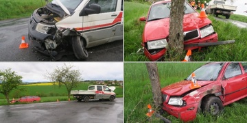 Čelnímu střetu zabránil, ale sám skončil ve stromě