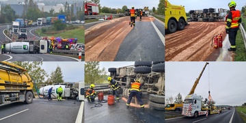 Po více než sedmi hodinách usilovné práce byla silnice uvolněna
