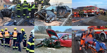 Čelní střet dvou vozů - viník měl zákaz řízení a v krvi pervitin i THC