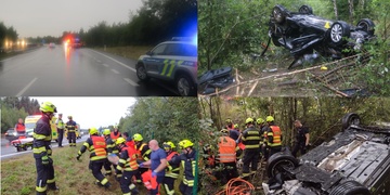 Další tragická dopravní nehoda, hasiči vyprošťovali dva muže a dítě, jeden z mužů nehodu nepřežil