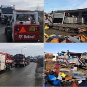 U Boleváku začala překládka nákladu z havarovaného kamionu