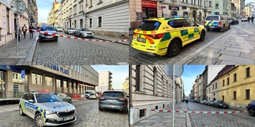 Anonymní telefonát spustil evakuaci soudu ve Veleslavínově ulici