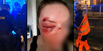 Zbitá žena v centru Plzně