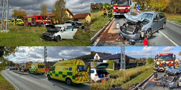 Čelní střet dvou vozidel, zraněni byli tři lidé bohužel včetně malého chlapce