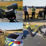 Střet motocyklu s nákladním vozem