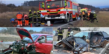 Čelní střet dvou vozů - viník měl zákaz řízení