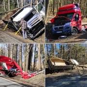 Při nehodě se střetly dva nákladní vozy