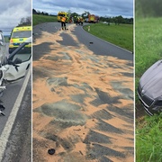 Řidič přejel do protisměru a vyrazil protijedoucí auto ze silnice